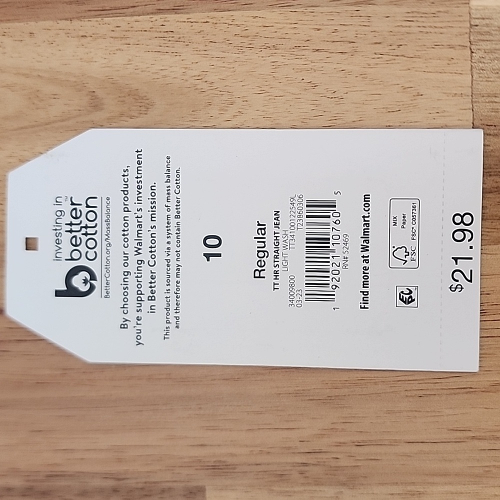 Womens Time And Tru High Rise Straight Regular Jeans - Size 10 - Picture 11 of 11